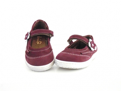 Pantofi copii fete Lui.Gi, cod 6P255, seria FLEUR, visiniu, piele naturala