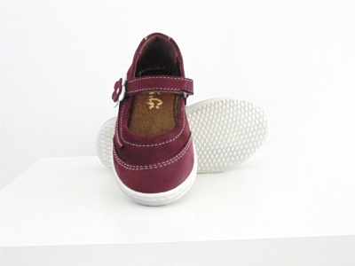 Pantofi copii fete Lui.Gi, cod 6P255, seria FLEUR, visiniu, piele naturala