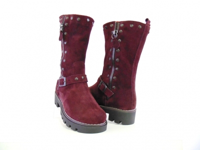 Cizme copii fete Lui Shoes, cod 6C371, seria ROAD, bordo, piele naturala