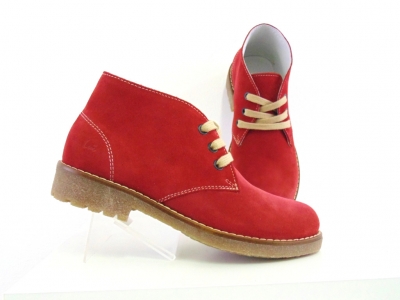 Ghete femei Lui Shoes, cod 2G792, seria CREP, rosu, piele naturala