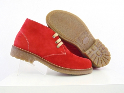 Ghete copii Lui Shoes, cod 3G1623, seria CREP, rosu, piele naturala