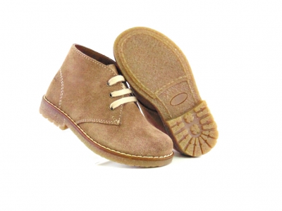 Ghete copii Lui Shoes, cod 3G1638, seria CREP, maro deschis, piele naturala