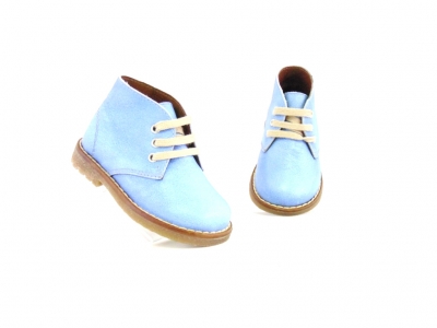 Ghete copii Lui Shoes, cod 3G1705, seria CREP, azur, piele naturala
