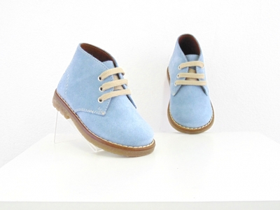 Ghete copii Lui Shoes, cod 3G1709, seria CREP, azur, piele naturala