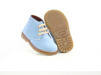Ghete copii Lui Shoes, cod 3G1709, seria CREP, azur, piele naturala