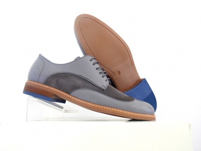 Pantofi barbati Lui Shoes, cod 1P535, seria DANY, gri, piele naturala