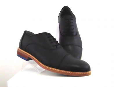 Pantofi barbati Lui Shoes, cod 1P543, seria ROSSO STAMPO, negru, piele naturala