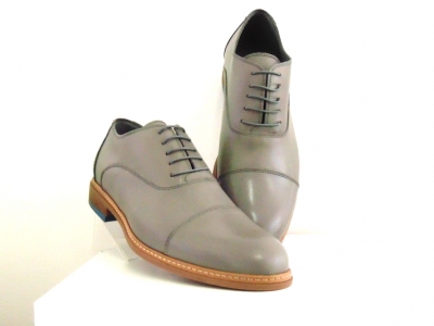 Pantofi barbati Lui Shoes, cod 1P549, seria ROSSO STAMPO, gri deschis, piele naturala