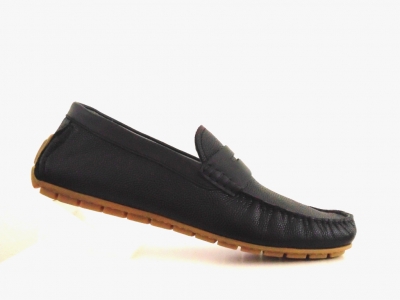 Mocasini barbati Lui Shoes, cod 1M404, seria SUMMER_P, negru, piele naturala