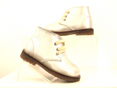 Ghete copii Lui Shoes, cod 3G1774, seria CREP, argintiu, piele naturala
