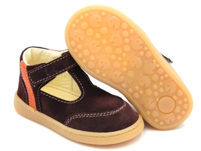 Pantofi bebe Lui Shoes, cod 8P9, seria FIRST STEPS, bordo, piele naturala
