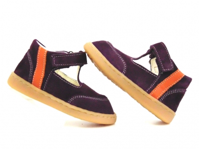 Pantofi bebe Lui Shoes, cod 8P10, seria FIRST STEPS, mov, piele naturala