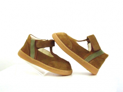 Pantofi bebe Lui Shoes, cod 8P12, seria FIRST STEPS, maro deschis, piele naturala