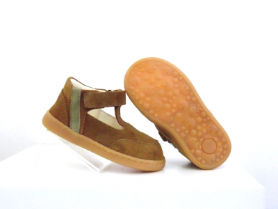 Pantofi bebe Lui Shoes, cod 8P12, seria FIRST STEPS, maro deschis, piele naturala