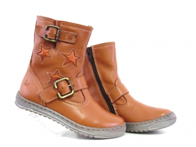 Cizme copii fete Lui Shoes, cod 6C406, seria LELLY, maro deschis, piele naturala