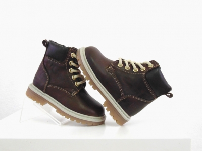 Ghete copii Lui Shoes, cod 3G1955, seria TIMMY, maro inchis, piele naturala