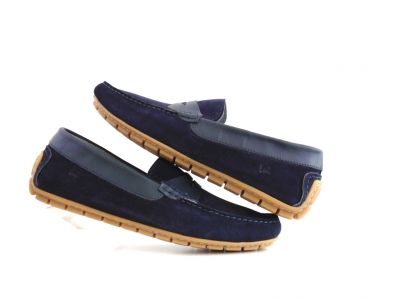 Mocasini barbati Lui Shoes, cod 1M407, seria SUMMER P, bleumarin, piele naturala