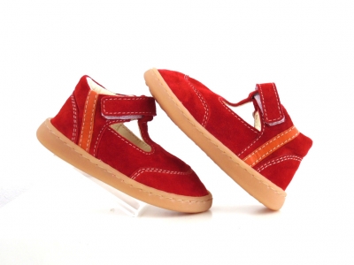Pantofi copii Lui Shoes, cod 3P39, seria FIRST STEPS, rosu, piele naturala