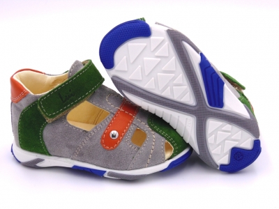 Sandale copii Lui Shoes, cod 3S285, seria SIMBA, gri deschis, piele naturala