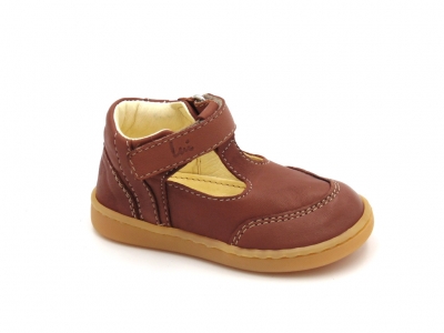 Pantofi sport copii Lui Shoes, cod 3A641, seria FIRST STEPS, maro inchis, piele naturala