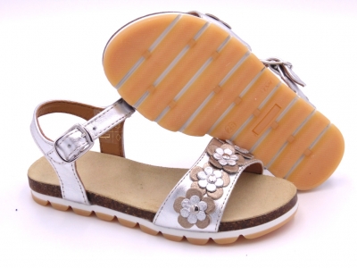 Sandale copii Lui Shoes, cod 3S288, seria ELSA, argintiu, piele naturala
