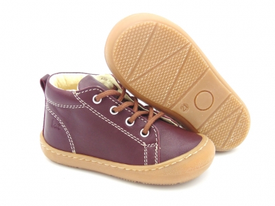 Pantofi sport copii Lui Shoes, cod 3A694, seria PRIMO, bordo, piele naturala