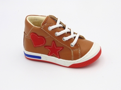 Pantofi sport copii Lui Shoes, cod 3A702, seria HEART, maro deschis, piele naturala