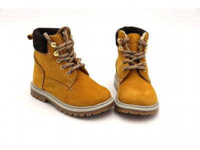 Ghete copii Lui Shoes, cod 3G2002, seria TIMMY, galben mustar, piele naturala