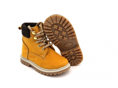Ghete copii Lui Shoes, cod 3G2002, seria TIMMY, galben mustar, piele naturala