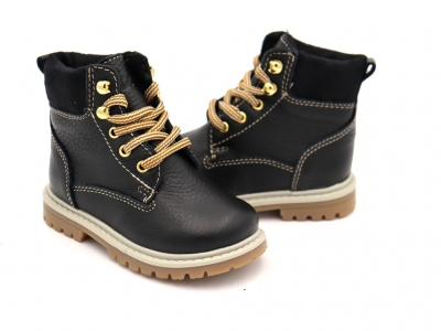 Ghete copii Lui Shoes, cod 3G2010, seria TIMMY, negru, piele naturala