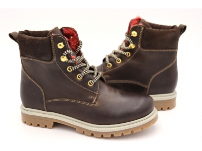 Ghete copii Lui Shoes, cod 3G2024, seria TIMMY, maro inchis, piele naturala