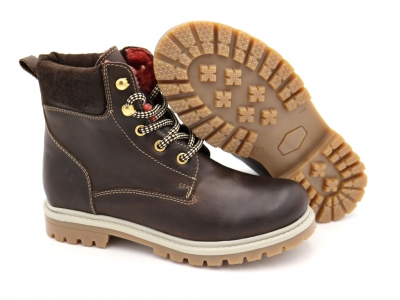 Ghete copii Lui Shoes, cod 3G2024, seria TIMMY, maro inchis, piele naturala