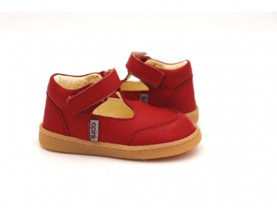 Pantofi bebe Lui Shoes, cod 8P15, seria FIRST STEPS, rosu, piele naturala