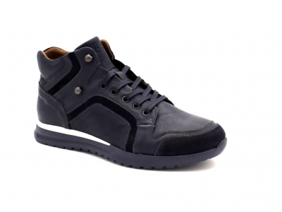 Pantofi sport barbati Lui Shoes, cod 1A718, seria RUN, bleumarin, piele naturala