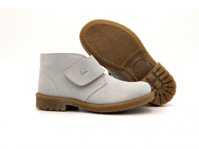 Ghete copii Lui Shoes, cod 3G2208, seria CREP SKY, gri deschis, piele naturala