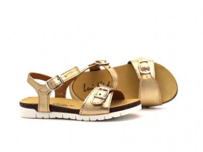Sandale copii fete Lui Shoes, cod 6S164, seria ELSA, auriu, piele naturala