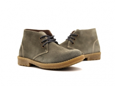 Ghete copii Lui Kids, cod 3G2225, seria CREP, gri deschis, piele naturala