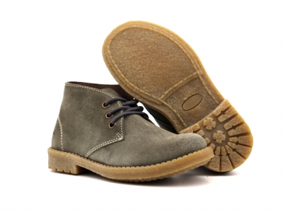 Ghete copii Lui Kids, cod 3G2225, seria CREP, gri deschis, piele naturala