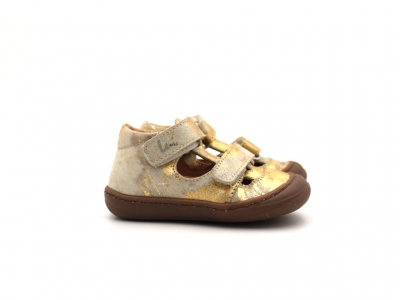 Sandale copii Lui Shoes, cod 3S325, seria NATUR FLEX, auriu, piele naturala