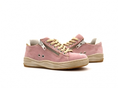 Pantofi sport copii Lui Kids, cod 3A906, seria ZIPPY, roz pal, piele naturala