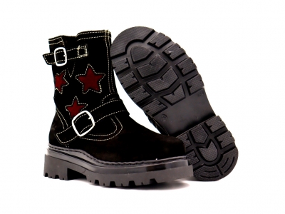 Cizme copii Lui Kids, cod 3C357, seria LELLY, negru, piele naturala