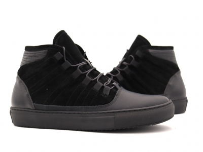 Ghete barbati Lui Shoes, cod 1G798, seria TWENTY, negru, piele naturala