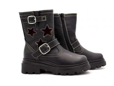 Cizme copii Lui Kids, cod 3C359, seria LELLY, negru, piele naturala
