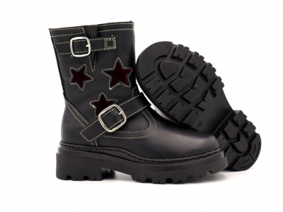 Cizme copii Lui Kids, cod 3C359, seria LELLY, negru, piele naturala