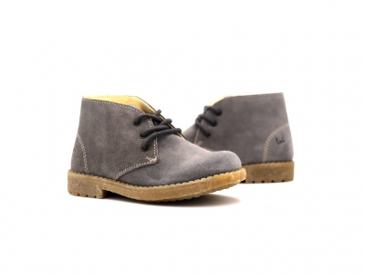 Ghete copii Lui Shoes, cod 3G2316, seria CREP, gri deschis, piele naturala