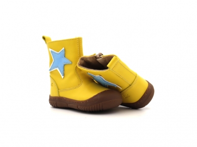 Cizme copii Lui Kids, cod 3C368, seria VICHY, galben, piele naturala