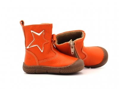 Cizme copii Lui Kids, cod 3C371, seria VICHY, portocaliu, piele naturala