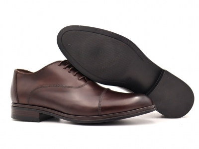 Pantofi barbati Lui Shoes, cod 1P566, seria ROSSO STAMPO, maro inchis, piele naturala
