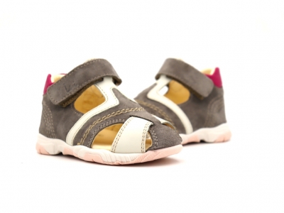 Sandale copii Lui Kids, cod 3S333, seria SIMBA, gri, piele naturala