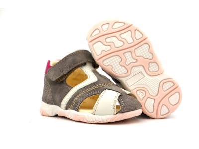 Sandale copii Lui Kids, cod 3S333, seria SIMBA, gri, piele naturala
